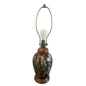 Vintage 1976 Duncan Drip Glaze Ceramic Table Lamp 1970s Retro